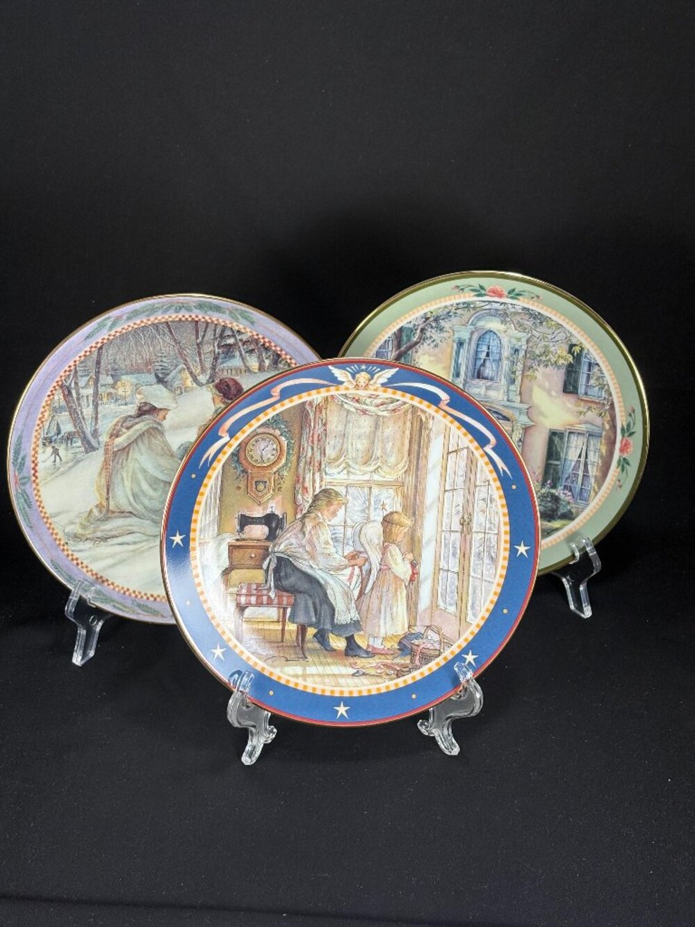 collection of 3 beautiful Trisha Romance collector's plates.8 1/4"